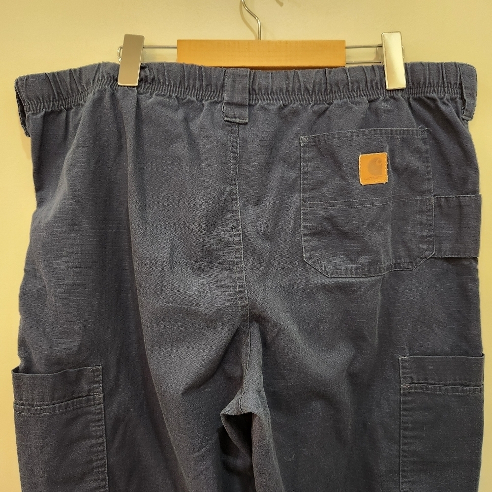 Carhartt Ripstop Cargo Scrub Pants Blue Men’s Size L Work Utility Drawstring - Picture 4 of 14